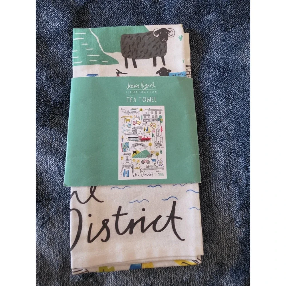 NWT Jessica Hogarth Tea Towel White Kitchen Towel Made in UK